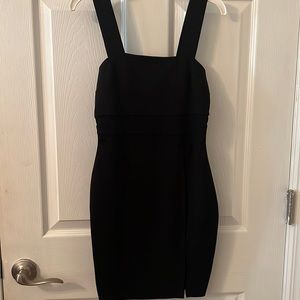 2000s style black mini body con dress